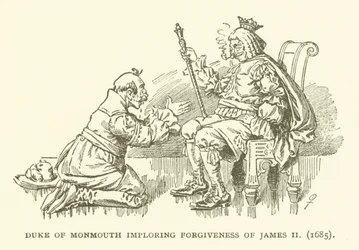 Hertog van Monmouth smeekt om vergeving van Jacobus II (1685)